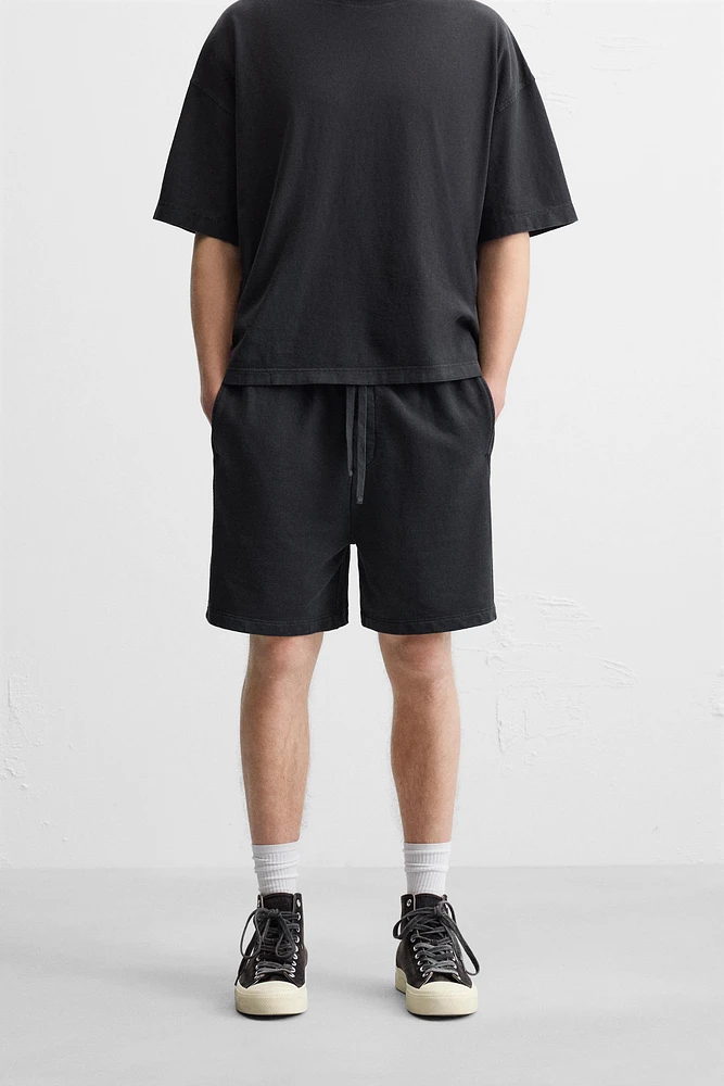 RELAXED FIT WASHED JOGGER SHORTS