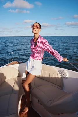 STRIPED LINEN BLEND SHIRT