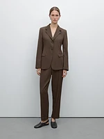 Fitted wool blend blazer
