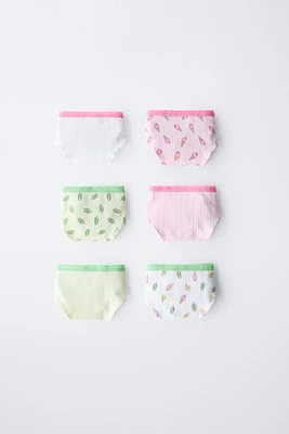 2-6 YRS/ SIX-PACK OF ICE CREAM UNDERWEAR