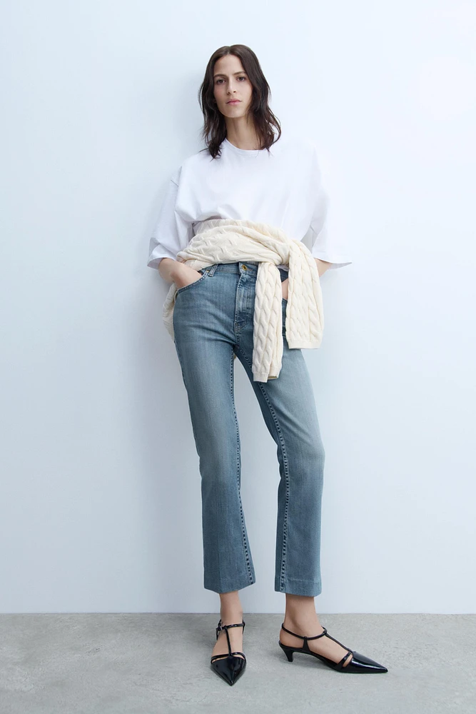 ZW COLLECTION HIGH WAIST CROPPED BOOTCUT JEANS