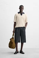 CONTRASTING KNIT POLO SHIRT