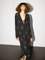 Robe midi fluide avec broderies
