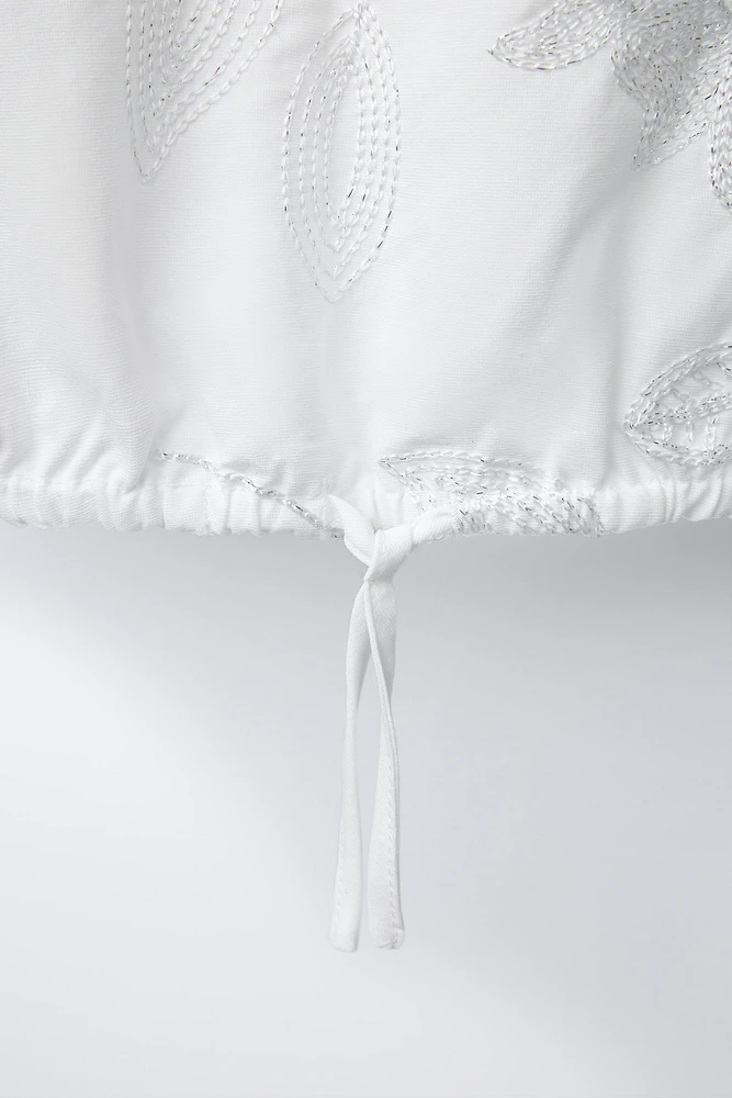 METALLIC FLORAL THREAD TOP