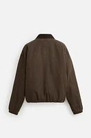 CONTRAST COLLAR CANVAS JACKET