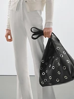 Flared leather trousers with vents - Studio