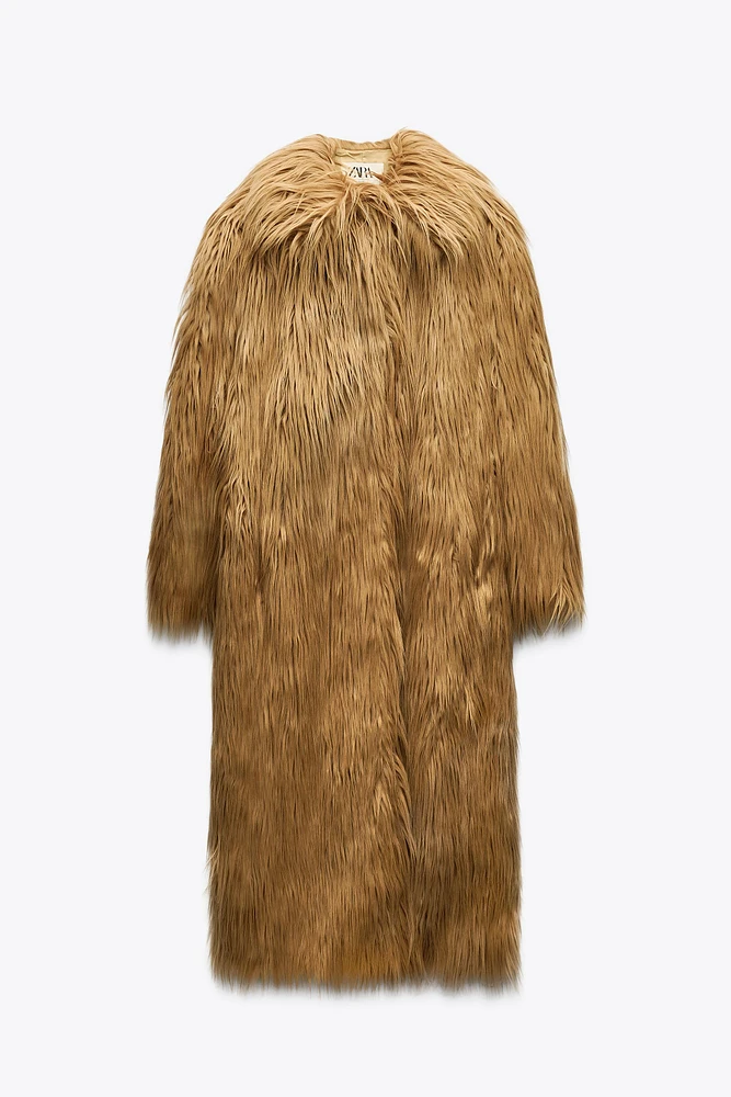 MANTEAU LONG EFFET FOURRURE ÉDITION LIMITÉE