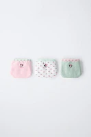 2-6 YEARS/ THREE PACK OF MINNIE MOUSE © DISNEY UNDERWEAR