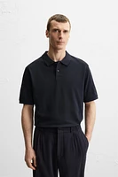 WASHED PIQUÉ TEXTURED POLO SHIRT