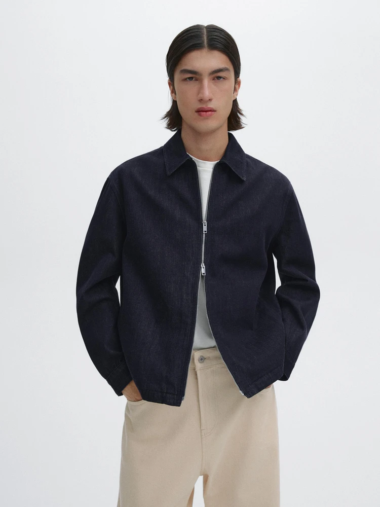 100% cotton denim jacket with zip