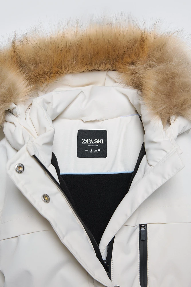 WATER REPELLENT AND WINDPROOF FAUX FUR HOOD SNOW JACKET SKI COLLECTION