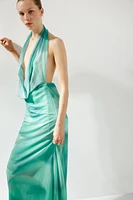 PRINTED TULLE LONG DRESS