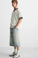 EMBROIDERED TEXT JACQUARD POLO SHIRT