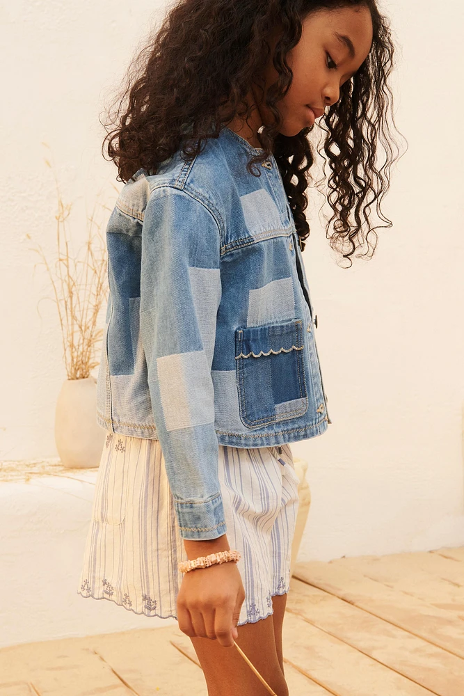 LIMITED EDITION STRIPED EMBROIDERED SHORTS