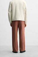 PLEATED POPLIN PANTS