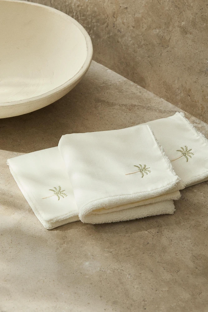 PACK OF EMBROIDERED PALM TREE HAND TOWELS (PACK OF 2)