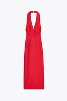ROBE MIDI DRAPÉE EN LIN