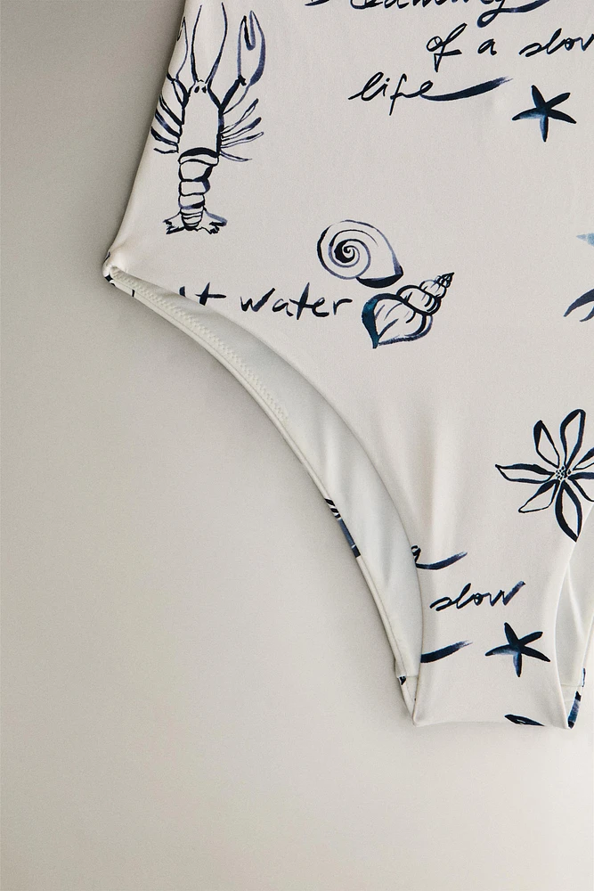 PRINTED BEACH SWIMSUIT