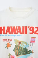 WASHED EFFECT TEXT T-SHIRT