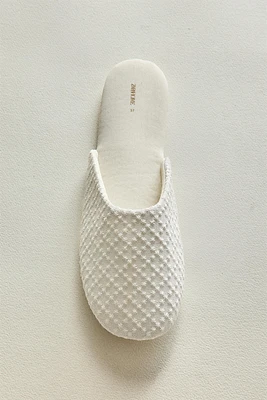 CHAUSSONS TISSU PLUMETIS DÉTAIL SATIN