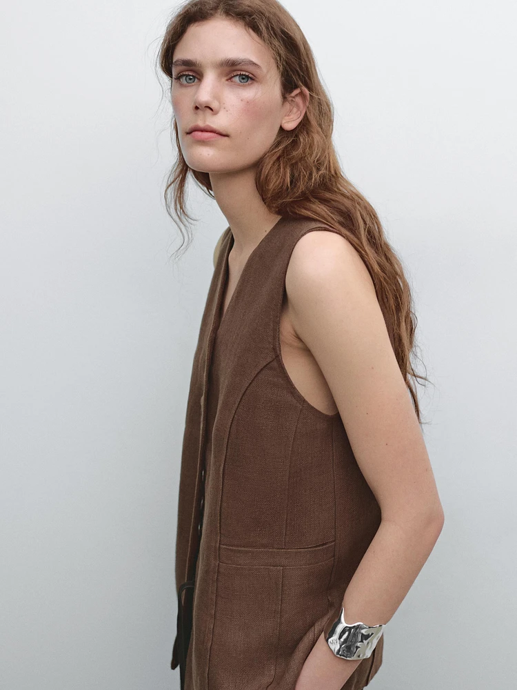 Gilet long en lin