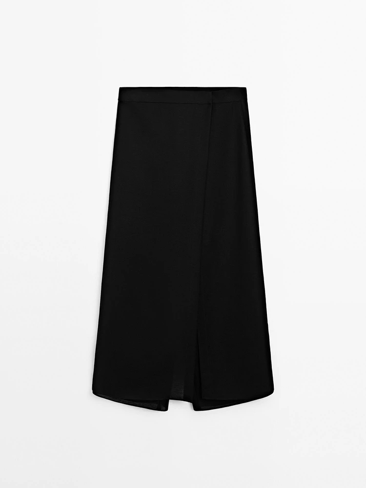 Jupe-culotte longue lin