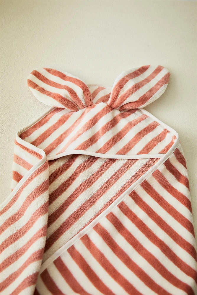 CAPE DE BAIN ENFANT VELOURS RAYURES