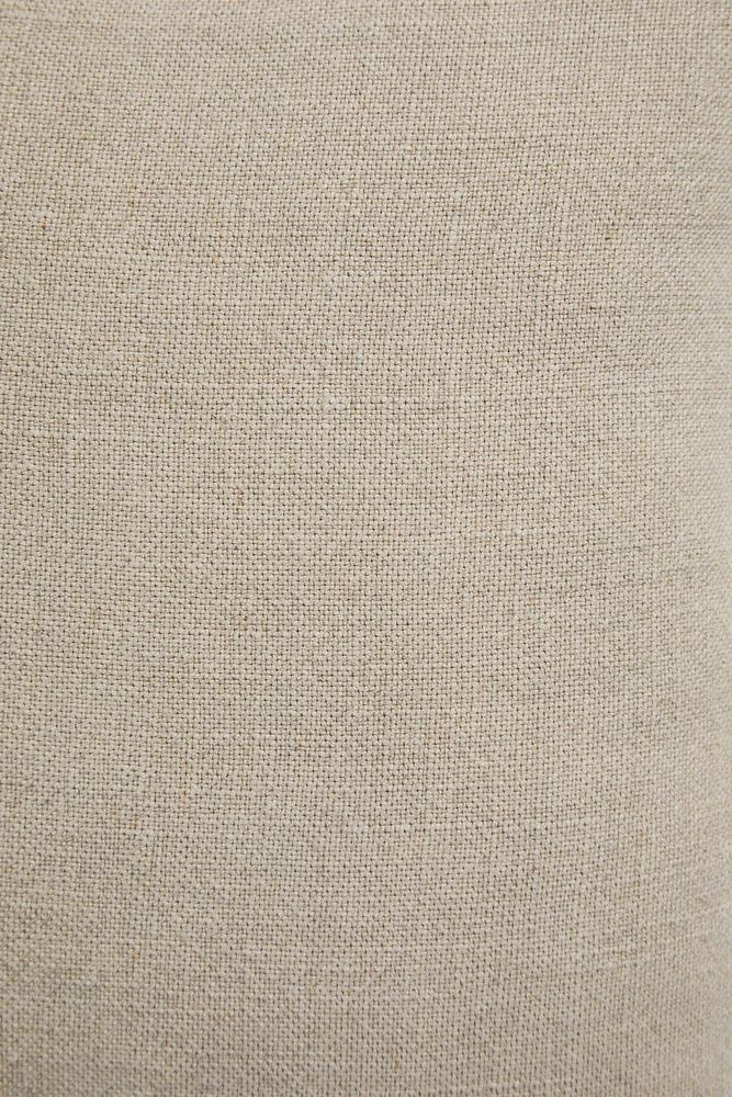 LINEN THROW PILLOW COVER WITH BACKSTITCHING