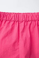 RUFFLED POPLIN SHORTS