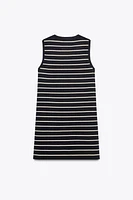 STRIPED KNIT MINI DRESS
