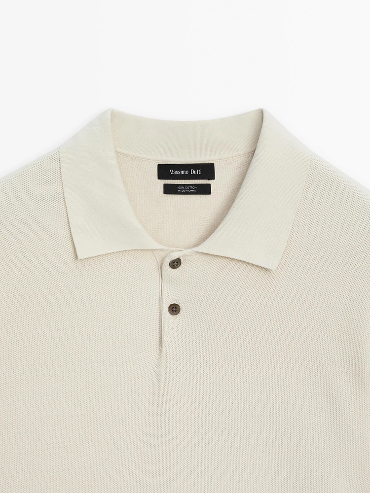 100% cotton knit polo shirt