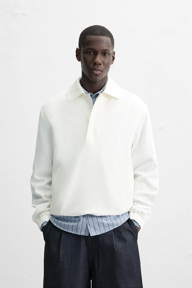 LYOCELL COTTON BLEND KANGAROO JACKET