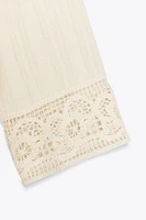 GUIPURE LACE SLEEVE SHIRT