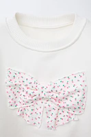 FLORAL BOW SWEATSHIRT