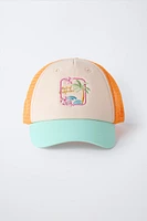 PALM TREE EMBROIDERED MESH CAP