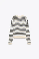 STRIPED KNIT CARDIGAN