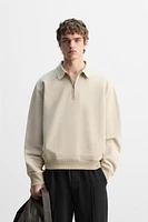 ZIP POLO SWEATSHIRT