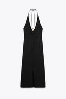 GOLD APPLIQUÉ MIDI DRESS