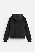 SWEAT DÉLAVÉ À COL ZIPPÉ