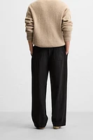 COTTON - LINEN PLEATED PANTS