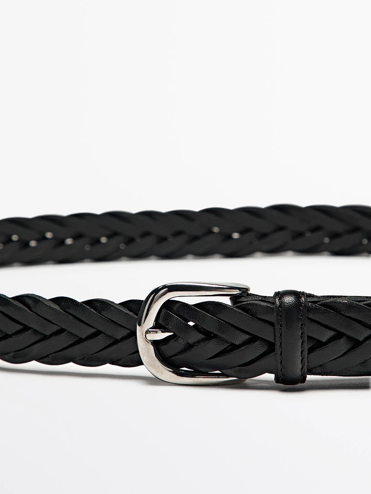 Ceinture en cuir tressé