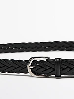Ceinture en cuir tressé