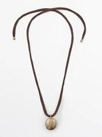 Leaf and silk cord necklace