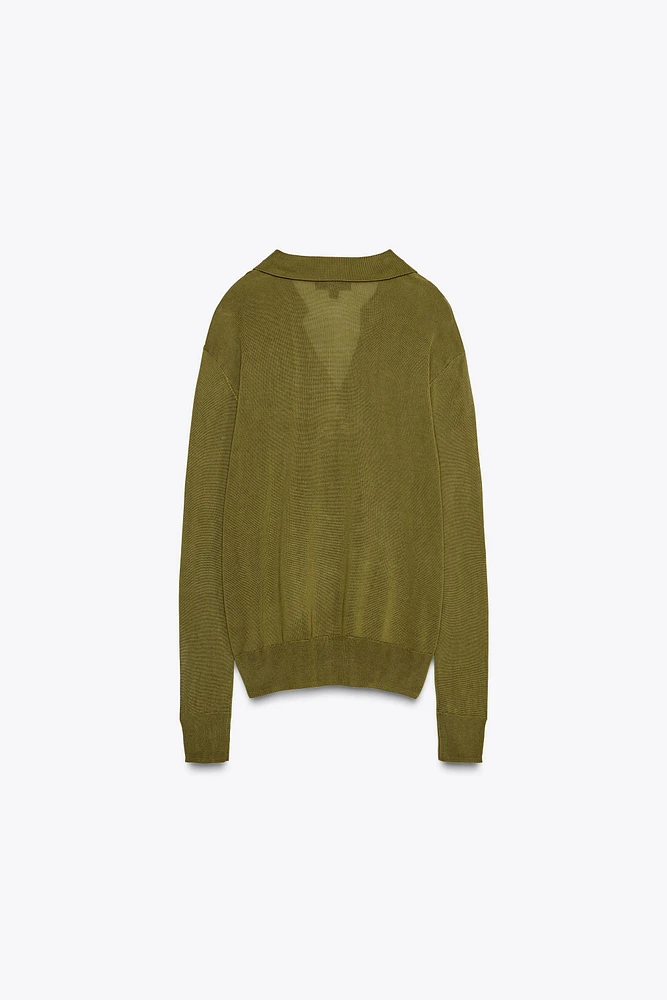 PLAIN KNIT JERSEY POLO SHIRT