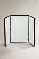 TRIPTYCH WOODEN MIRROR