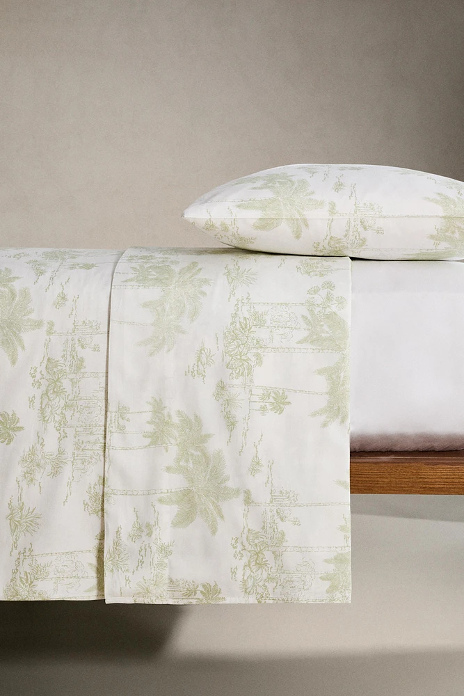 HOUSSE DE COUETTE SATIN TOILE JOUY PALMIERS