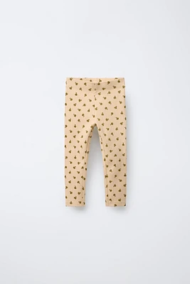 PRINTED RIBBED LEGGINGS