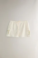 EMBROIDERED COTTON SHORTS