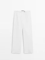 Straight-fit trousers with buckle detail