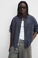 COTTON - LINEN PLAID SHIRT